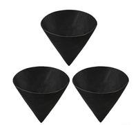 3 Packs Cone Shaped Hanging Basket Liners Felt Fabric Inserts for Flower Pots Planters Indoor Outdoor Garden Black(14in)