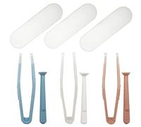 3 Packs Contact Lens Applicator Contact Lens Remover Tools and Contact Lens Tweezers Contact Lens Suction Stick Handler with Storage Case, Pink, Blue, White