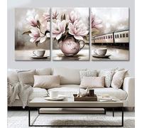 3 Packs Diamond Painting Kits for Adults Pink Flowers 3 Piece 5D DIY Diamond Art Kit Painting Full Drill Embroidery Crystal Rhinestone Gem Cross Stitch Arts Craft Home Wall Decor Gift 60x30cm S-5084