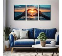 3 Packs Diamond Painting Kits for Adults Sea of Love 3 Piece 5D DIY Diamond Art Kit Painting Full Drill Embroidery Crystal Rhinestone Gem Cross Stitch Arts Craft Home Wall Decor Gift 60x30cm S-4930