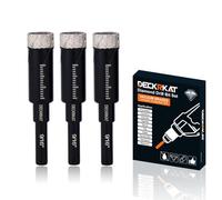 3 Packs Dry Diamond Drill Bits Set 9/16" 14mm Vacuum Brazed Diamond Hole Saws for Granite Tile Ceramic Marble Stone Glass and More Hard Materials (not for Wood), Round Shank with Storage Case