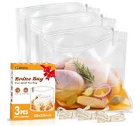 3 Packs Extra Large Brining Bags for Turkey, Double Zip-lock Seal for Turkey