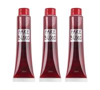 3 Packs Fake Blood Tubes 28ml Halloween Vampire Zombie Costume Makeup SFX | for Vampire, Zombie and Dracula Looks, Non Toxic Latex Free Face and Body Paint, Theatrical Wounds, Scars and Costume Parties
