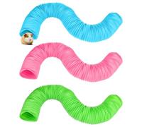 3 Packs Hamster Fun Tunnels, Collapsible Plastic Tube Tunnels and Hideaway for Pet Mice, Guinea Pigs, Chinchillas, Rats, Ferrets, and Dwarf Rabbits