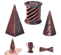 3 Packs Impossible Cone,Spiral Cone Fidget Toy,Fidget Cone,3D Printed Spiral Cone Fidget Toy,Impossible Pyramid Passthrough Toy for Stress and Anxiety Relaxing (Black)