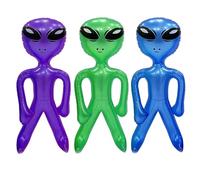 3 Packs Inflatable Alien, Alien Inflatable, Inflatable Alien Costume for Party, Halloween, Creative Birthday Party, Birthday Decoration Alien, Purple Blue Green PVC Inflatables