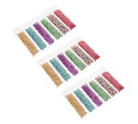 3 Packs Irregular Glass Nail Flakes Mix Colour 6-grid Bag Set