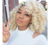 3 Packs Jamaican Bounce crochet Hair 2X Ringlet Wand curl 8 inch Blonde Synthetic crochet Braids Extensions crochet Braiding Hair 20 Roots (613)