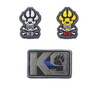 3 Packs K9 Dog Paw Tracker Service Dog Working Dog Training Dog Vests/Harnesses Patch Hook & Loop Embroidered Fastener Dog Badge Emblem for Service Dog Working Dog Guide Dog Police Army Dog