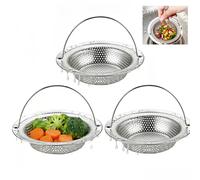 3 Packs Kitchen Sink Strainer,7cm Stainless Steel Sink Strainer with Handle,High-Density Anti-Clog Stainless Steel Sink Food Catcher,Shower Hair Catcher for Kitchen, Bathroom, Laundry Room