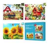 3 Packs Large Piece Puzzle for Seniors Kids - Dementia 48 Pieces Puzzles for Elderly Adults,Alzheimer’s Puzzles Memory Cognitive Games for Elderly Seniors with 3 Storage Bags