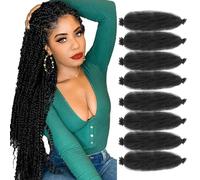 3 Packs Marley Twist 14 Inch Pre-Separated Springy Afro Twist Extension - Afro Kinky for Braiding (#1B, 14 Inch (Pack of 8))