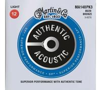 Martin MA140PK3 Authentic Acoustic - SP - 80/20 Bronze 3 Pack Light ( 12-54 )