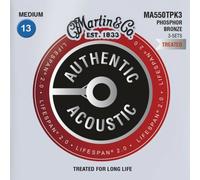 3 Packs Martin MA550T Acoustic Guitar Strings Phosphor Bronze Medium Gauge 13-56