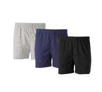 3 Packs Mens Boxers Shorts Plain Cotton Rich Boxers Shorts with Elastic Waistband, Super Soft & Durable Underwear Loose Fit Button Fly Trunks Hipster Pants For Adults, Assorted Color 1 - M