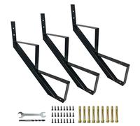 3 Packs Metal Stair Step Stringers, 2 Step Steel Riser Stringer for 19.4inch Height Deck(Polished Black)