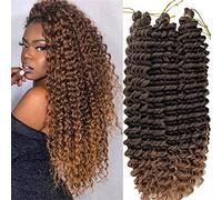 3 Packs Ocean Wave Crochet Hair 22 Inch Deep Wave Crochet Hair Synthetic Curly Braiding Hair for Black Women