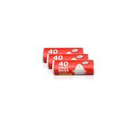 3 Packs Of 40 Handy Bags - Carrier Bags - Fits 15L Pedal Bin - Extra Strong Tie Handle 120 Bags In Total