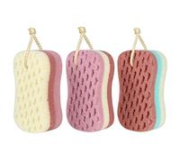 3 Packs of Bath sponges, Suitable for Women, Men and Children - loofah Scrubber, Large-Sized 3-Color Bath Sponge, Ideal Bathroom Shower Accessory for Body Cleaning