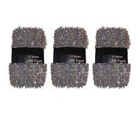 3 Packs Of Extra Long 15 metre, 50 foot,Very Long Christmas Tinsel in a choice of Red, Silver or Gold Xmas Decoration (SILVER)