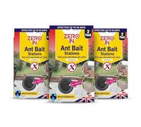 3 Packs of Zero In® All-Weather Ant Bait Stations - Twinpack, Dual Action Gel Ant Killer for Outdoor Use, Safely Enclosed, Kills Ant Nests, Ready-to-Use, Weather-Resistant
