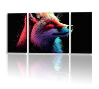 3 Packs Paint by Numbers for Adults, Paint by Numbers Animal Fox Pattern Design, DIY Craft Art Painting Kit, with Brushes Acrylic Pigment, Hobbies for Adults Women, Room Decor Gifts 16x32in y1s-620