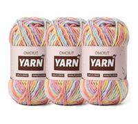 3 Packs Plush Chenille Chunky Crochet Yarn - Baby Yarn for Crocheting Soft - Velvet Yarns Knitting for Blankets Crafts - Fluffy Amigurumi Yarns 150g/196.8yds (3 Macaron)