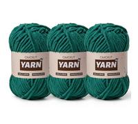 3 Packs Plush Chenille Chunky Crochet Yarn - Baby Yarn for Crocheting Soft - Velvet Yarns Knitting for Blankets Crafts - Fluffy Amigurumi Yarns 150g / 196.8yds (3 Greener)