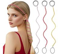 3 Packs Ponytail Holders Hair Ties for Women, Pony Tails Elastic Braided Hair Holders for Gym, Spiral Hair Ties for Swimming Sports (3pcs25"colorful35)