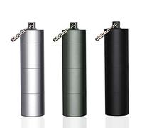 3 Packs Portable Keychain Pill Holder Case, EFFIET 3 Compartments Metal Pocket Emergency Pill Container Dispenser Box Outdoor Medicine Bottle Tin for Daily Supplyment (Mixed Color)