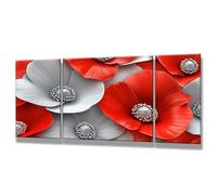 3 Packs Sculpture Paint by Numbers for Adults Flower Paint by Numbers Kits on Canvas 28x56 inch, DIY Color Oil Painting with Brushes, Craft Kits for Adults UK, Home Decoration, Gifts for Women 0q-130