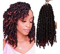3 Packs Short Curly Spring Twist Braids Synthetic Crochet Hair Extensions 10 inch 15 strands/pack Ombre Crochet Twist Braids Fiber Fluffy Curly Bomb Twist Braiding Hair Bulk 15 Strands/Pack (TBUG)