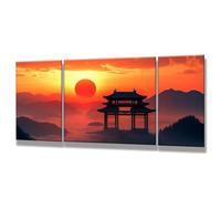 3 Packs Sunset Paint by Numbers for Adults Architecture Paint by Numbers Kits on Canvas 12x24 inch, DIY Oil Painting with Brushes, Craft Kits for Adults UK, Home Decoration, Gifts for Women 0q-237