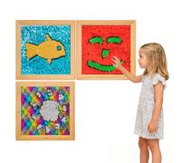 3 Packs Wall-Mounted Sequin Sensory Wall, 14''x14'' Reversible Sequin Sensory Panel with Solid Wood Frame, Early Learning & Development, Ideal for Sensory Rooms, Therapy, Education, and Home Use