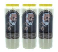 3 Padre Pio Novena Candles 17.5 cm - Novena Candle - Christian Cult in Vegetable Wax
