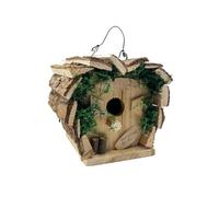 3 PAGEN® Decorative Hanging Bird House, Wooden Nesting Box for Wild Birds, Incubator and Nesting Aid Made of Solid Wood, with Wire Hanger, Stable and Stable, Can Also Be Standing Up, 17 x 15 x 17 cm