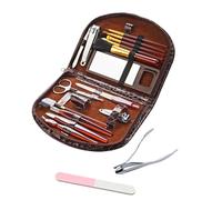 3 PAGEN Manicure & Makeup Set 18-Piece - 18-Piece Nail Clippers Set - Everything for Manicure, Pedicure & Makeup - Nail Care & Nail Scissors - Faux Leather with Zip - Crocodile Design 18 x 13 x 2 cm