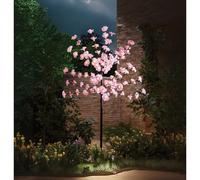 3 PAGEN Solar Decorative Tree with Cherry Blossoms - Height: 120 cm - Spring Pink Flowers - Ground Spike for Mounting in the Garden, Bed or Planter - Solar Powered - Light Tree with Kish Blossoms
