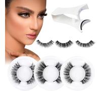 3 Pair Magnetic Eyelashes with Applicator, No Glue Needed False EyelashesReusable False Lashes with Natural Look, Easy to Apply for Everyday Wear and Special Occasions