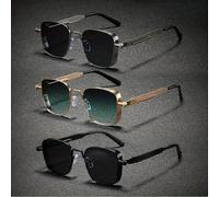 3-Pair Men's Metal Square Small Exquisite High-End Light Luxury Elegant Retro Classic Fashion Sunglasses