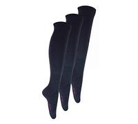 Sock Snob 3 Pack Girls Knee High Long Plain Soft Breathable Bamboo Socks - 9-12 UK - Dark Grey