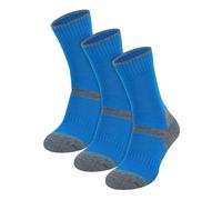 3 Pair Multipack Kids Merino Wool Hiking Socks | Lightweight Anti Blister Socks for Boys & Girls (11-14 Years, Blue)
