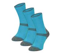 3 Pair Multipack Kids Merino Wool Hiking Socks | Lightweight Anti Blister Socks for Boys & Girls (4-6 Years, Turquoise)