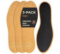 3 Pair Pack Pecari Carbon Shoe Insoles Set | Vegetable Tanned Sheepskin Leather with Activated Carbon Charcoal | Elegant and Comfortable | Kaps (Women / 8 UK / 41 EUR)