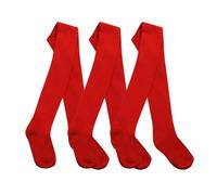 3 Pair Packs Tights Boys and Girls Back to Schools Pairs Warm Cotton Rich Plain Soft Children 2-13 Year MULTIPACK (Plain Red - 11-12 Years)