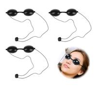 3 Pair Sunglasses, Sun Glasses, Soft Silicone Durable Comfortable Infrared Lamp, Eye Protection Clinic at Beauty Clinic or at Home (Black)