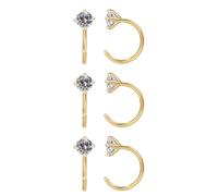 3 Pairs 14K Gold Stay Close Hoop Huggie Half Hoop Earrings Minimalist Tiny Cartilage Helix Open Hugging for Women | Hypoallergenic 316L Stainless Steel Jewelry Set Trending Valentine's Day Gifts (A23