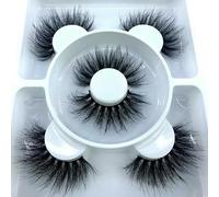 3 Pairs 25 mm 8D fake Lashes BulkwithWispy NaturalEyelash Wholesales makeup Fluffy False Eyelashes