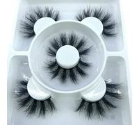 3 Pairs 25 mm 8D fake Lashes BulkwithWispy NaturalEyelash Wholesales makeup Fluffy False Eyelashes