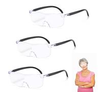 3 Pairs 300% Magnifying Glasses,Wearable,Hands Free Magnifying Reading Glass,3X Magnify Vision Magnifying Glasses for Close Work,Reading,Sewing,Hobbies and Crafts (No Lighted Magnifiers)